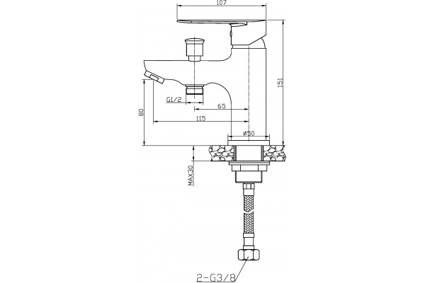 Смеситель на борт ванны STWORKI Нордборг ND-02cr