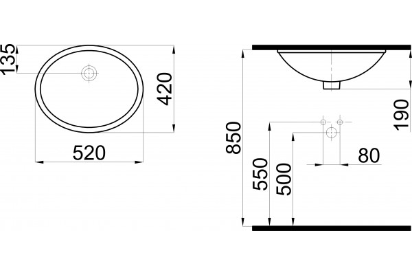 Раковина STWORKI 52 K0001-0526 встраиваемая