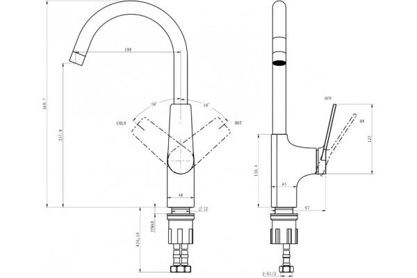 Смеситель для кухни STWORKI HDA5708XH2