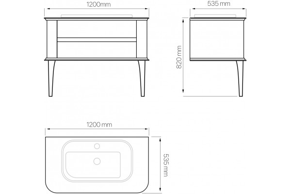 Мебель для ванной STWORKI Pier, 102 anthracite