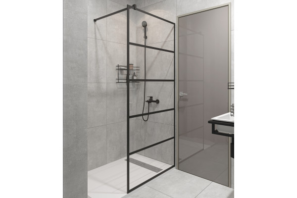 Душевая перегородка STWORKI Кронборг LOFT-GW- 100х220 100 см, профиль черный матовый