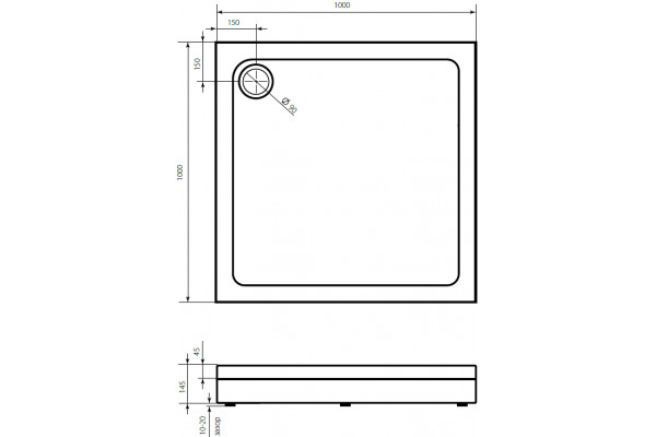 Поддон для душа STWORKI Дублин 100x100, с сифоном