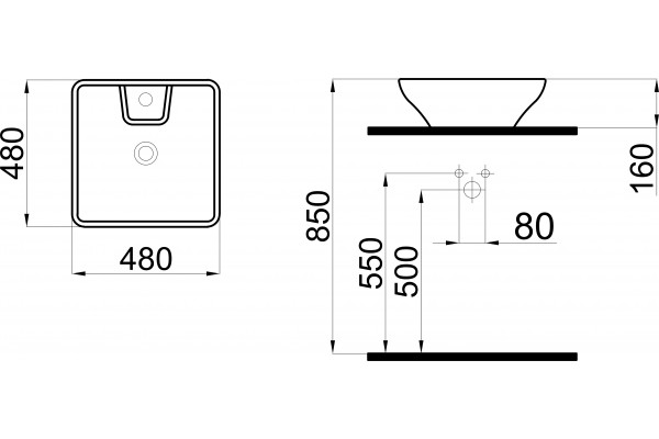 Раковина STWORKI накладная 48 K0101-2485