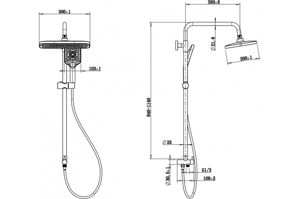Душевая стойка STWORKI Готланд WH625-C хром