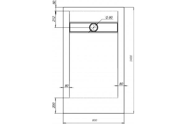 Поддон для душа STWORKI Эстерсунд 140x80 белый камень, с сифоном