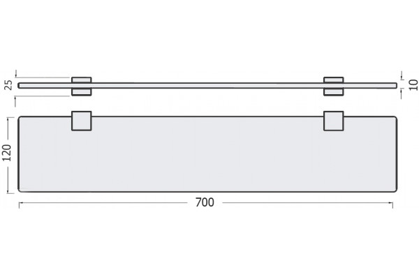 Полка STWORKI Glass Shelf 70 полкодержатели хром