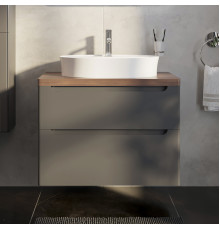 Тумба с раковиной STWORKI Берген 80, серая с темной столешницей, Bocchi Slim Line 1600-001-0126