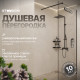 Душевая перегородка STWORKI Берген 100 см, профиль черный матовый, прозрачное стекло