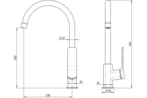 Смеситель для кухни STWORKI HWX5015-P01BK
