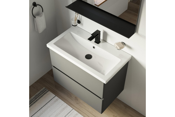 Тумба с раковиной STWORKI Колдинг 80 антрацит, с раковиной Como 80