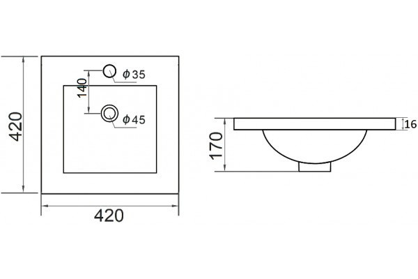Раковина STWORKI Ольтен OLT-01kv