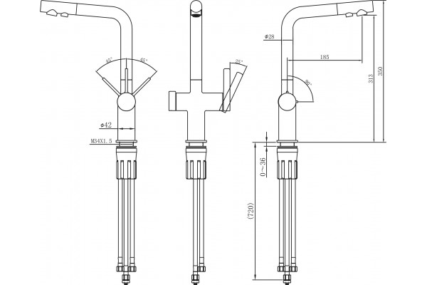 Смеситель для кухни STWORKI 23020-648/1BG-IG11
