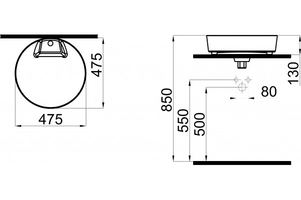 Раковина STWORKI накладная 48 K6001-0485