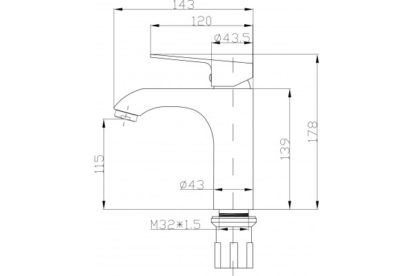 Смеситель для раковины STWORKI Гриндстед WFD11005GA