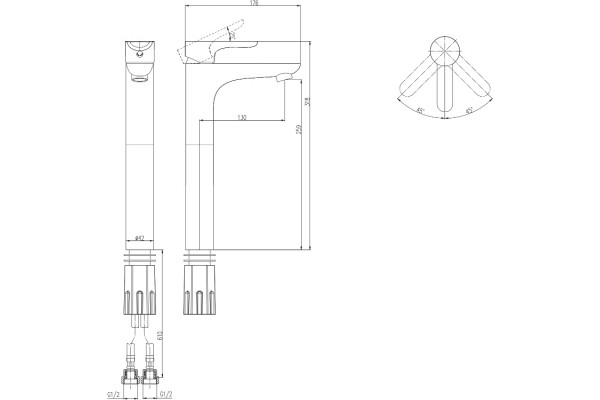 Смеситель для раковины STWORKI Хельсингборг 32161-139/1BG-IG11