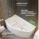 Акриловая ванна STWORKI Молде L 170x100 см, угловая, с каркасом, асимметричная