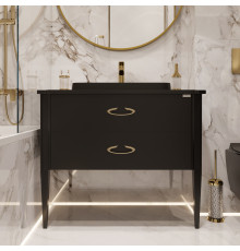 Тумба с раковиной STWORKI Luna 100 black matt