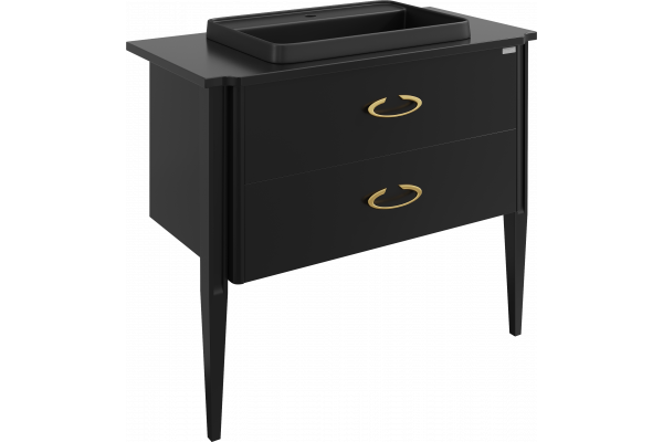 Тумба с раковиной STWORKI Luna 100 black matt