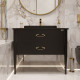 Тумба с раковиной STWORKI Luna 100 black matt