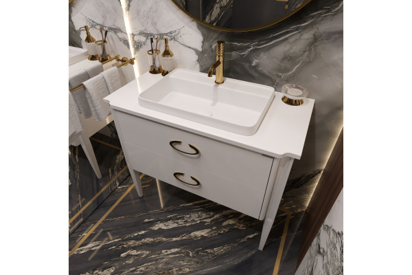 Тумба с раковиной STWORKI Luna 100 white