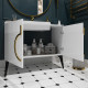 Тумба с раковиной STWORKI Valisso 105 white, золотые ручки