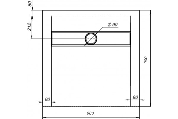 Поддон для душа STWORKI Эстерсунд 90x90 белый камень, с сифоном