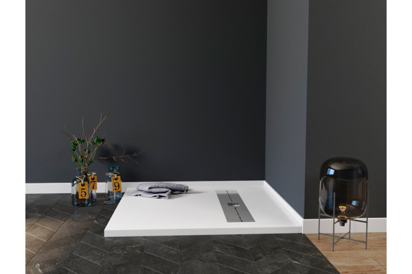 Поддон для душа STWORKI Эстерсунд 90x90 белый камень, с сифоном