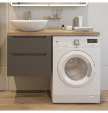 Тумба с раковиной STWORKI Берген 60, серая со светлой столешницей 122, Moduo 55 Leaf, R