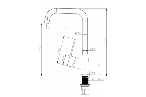 Смеситель для кухни STWORKI WFD04007GA черный матовый