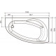 Акриловая ванна STWORKI Молде R 170x100 см, угловая, с каркасом, асимметричная