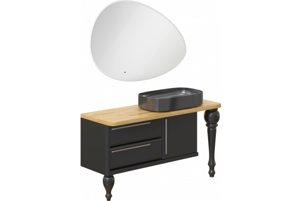 Мебель для ванной STWORKI Prestige, 140 black matt