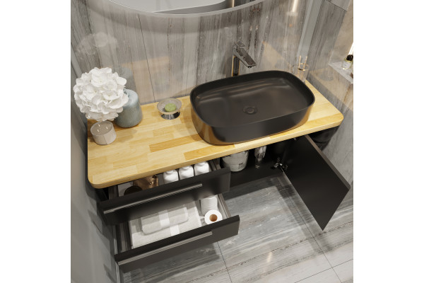 Мебель для ванной STWORKI Prestige, 140 black matt
