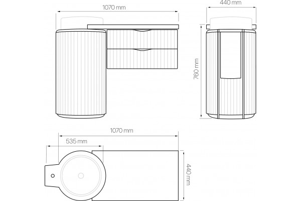 Мебель для ванной STWORKI Lotus, 107 antracite