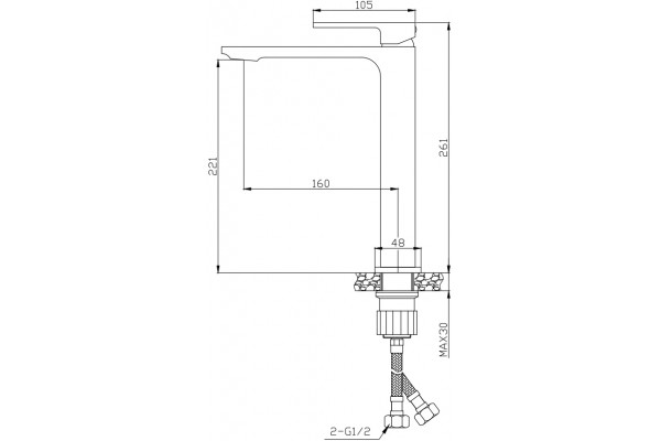 Смеситель для раковины STWORKI Карлстад KAS-02cr