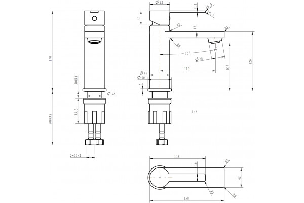 Смеситель для раковины STWORKI Рандерс HWM0501-A01BK