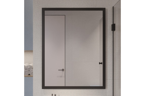Зеркало STWORKI Брамминг 70х90, черное