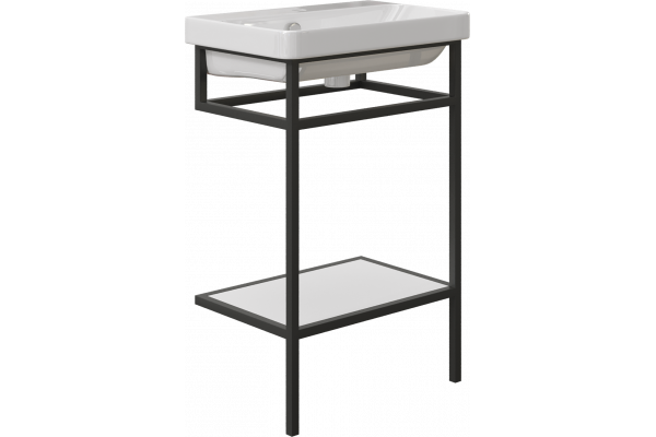 Консоль с раковиной STWORKI Эстфолл, 55, черный муар 11055-KL