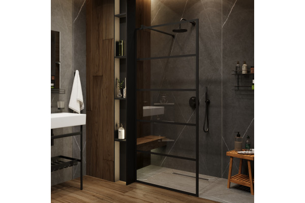 Душевая перегородка STWORKI Кронборг LOFT-GW- 120х220 120 см, профиль черный матовый