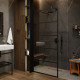 Душевая перегородка STWORKI Кронборг LOFT-GW- 120х220 120 см, профиль черный матовый