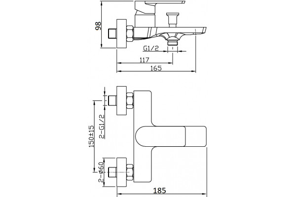 Смеситель для ванны с душем STWORKI Ольтен OLT-02cr