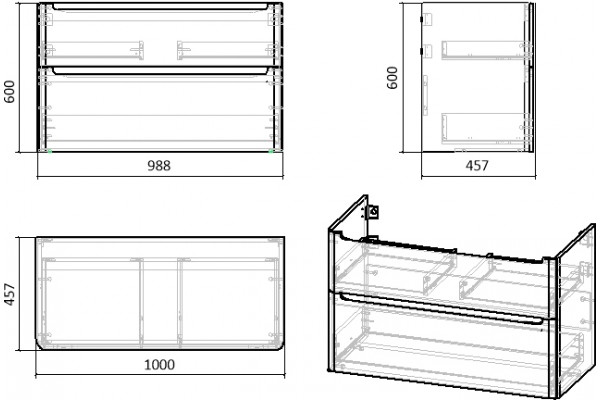 Мебель для ванной STWORKI Монтре 100 белая