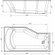 Акриловая ванна STWORKI Кронборг R 150x75 см, с ножками