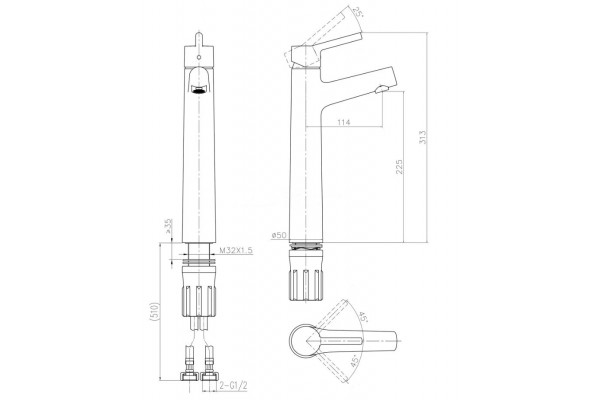 Смеситель для раковины STWORKI Ольборг 32337-495/1BG-IG11