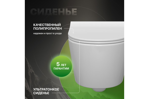 Унитаз подвесной STWORKI Ларвик 5512 безободковый, с микролифтом