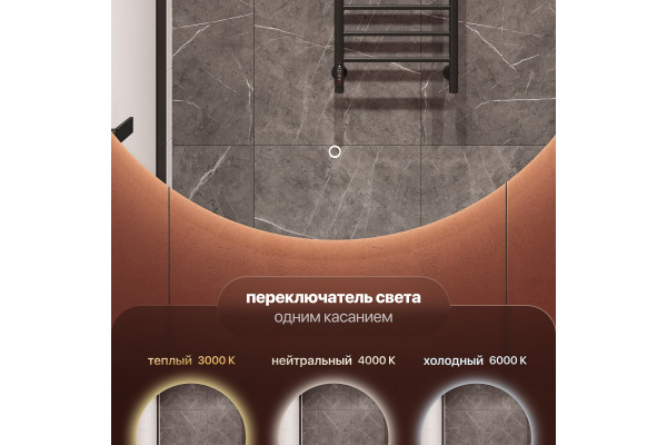 Зеркало круглое STWORKI Тронхейм 100 с подсветкой