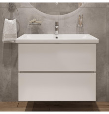 Тумба с раковиной STWORKI Колдинг 80 белая, с раковиной Como 80