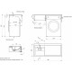 Раковина STWORKI Флом SFnS1100L на стиральную машину, с кронштейном