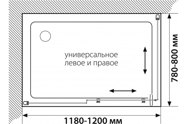 Душевой уголок STWORKI Эстерсунд 120x80 см профиль черный матовый