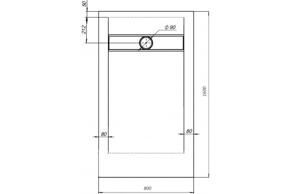 Поддон для душа STWORKI Эстерсунд 160x80 белый камень, с сифоном