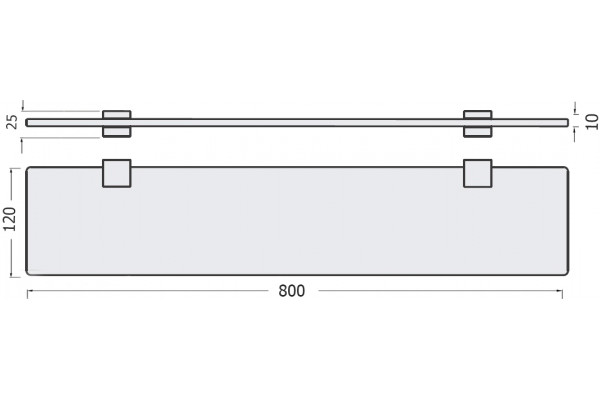 Полка STWORKI Glass Shelf 80 полкодержатели черные